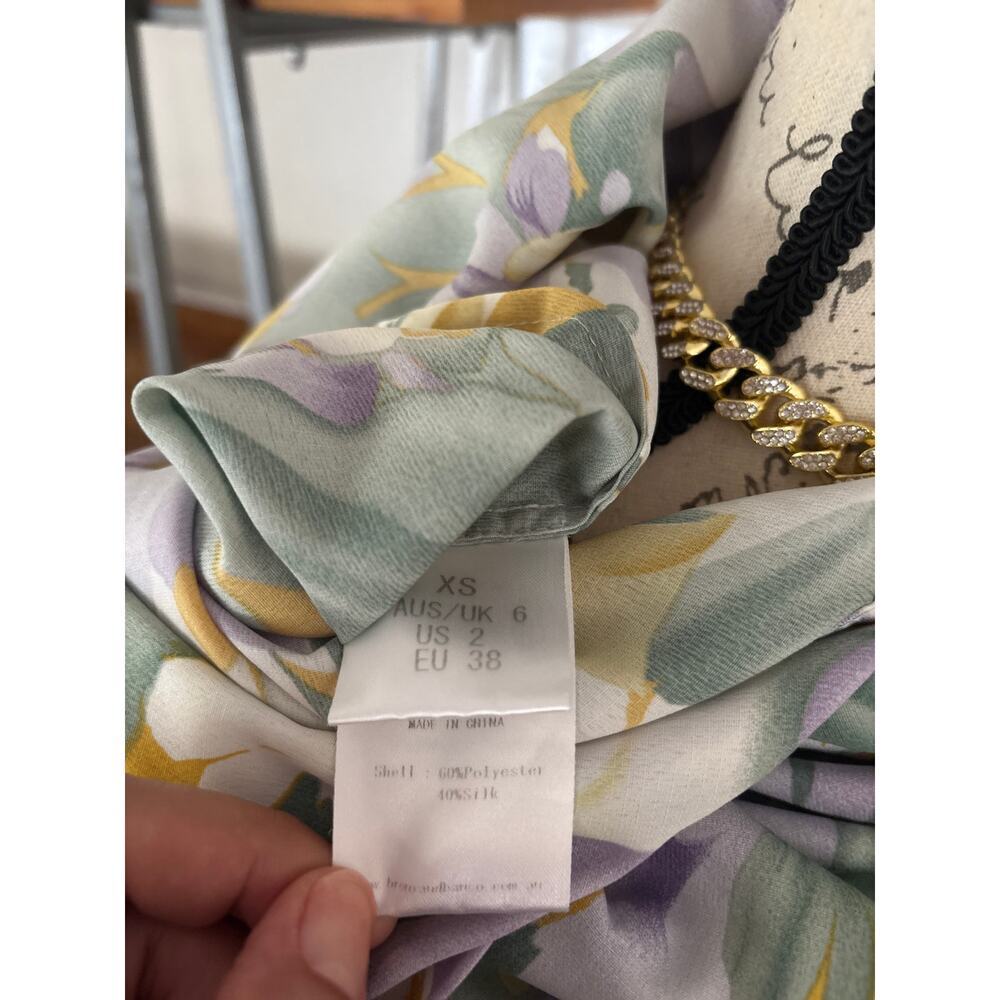 Bronx and Banco Lavender and Yellow Floral Ruffle High-Low Maxi Dress - Picture 10 of 11